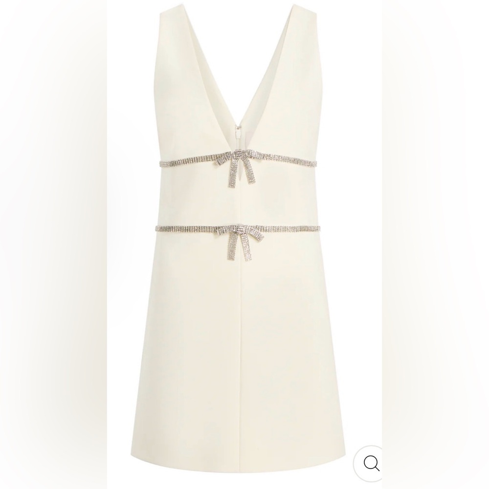 cinq à sept Ivory Label Detail Dress